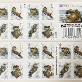 Otters in Snow Forever First Class Postage Stamps