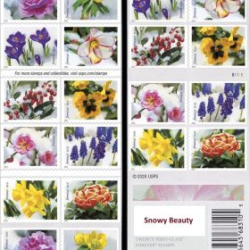USPS Snowy Beauty Bloom Forever First Class Postage Stamps