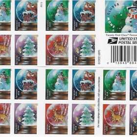Snow Globes USPS Forever First Class Postage Stamps