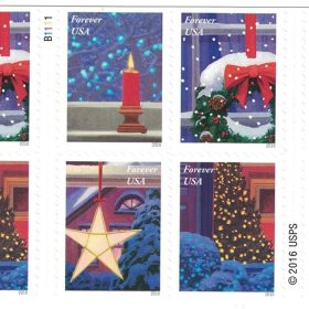 USPS Holiday Windows Forever First Class Postage Stamps