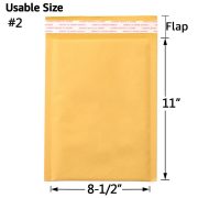 Kraft Bubble Mailers, Yellow Padded Envelope - Image 2
