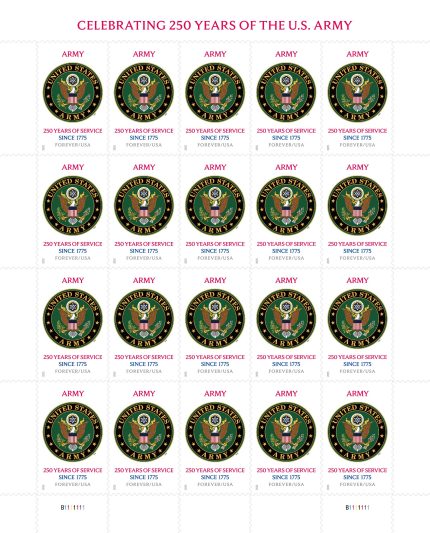 U.S. Army 250th First-Class Mail Forever Postage Stamps